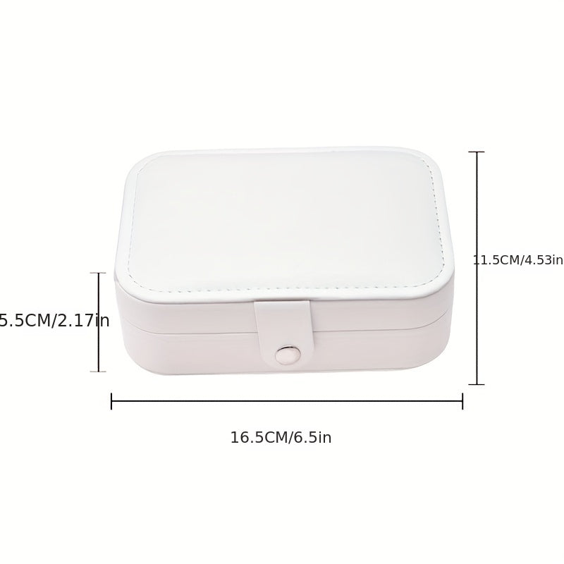 Double Layer Jewelry Storage Box for Earrings Necklaces Rings PU Leather Organizer