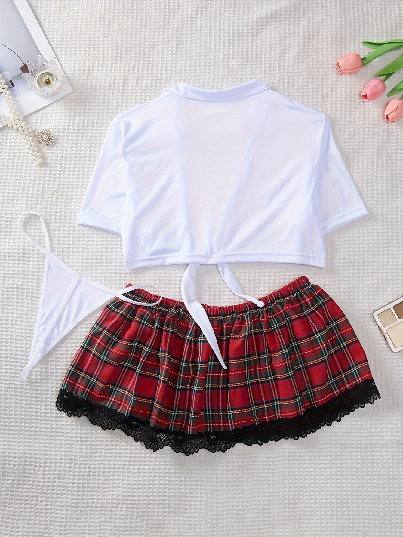 Women's Plaid Waist Cosplay Costume for Seductive Dress