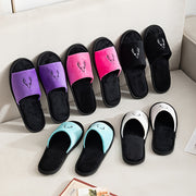 Women's Plush Non-Slip Disposable Indoor Slippers for Hotel Travel Winter