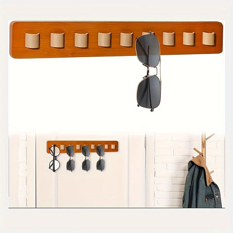 Közoynagingizni zamonaviy rustik yog'och tashkilotchisi bilan uslubda tartibga soling - 9 ta ko'zoynak uchun devorga o'rnatiladigan saqlash tokchasi. Uyingizning dekoratsiyasi uchun mukammal.