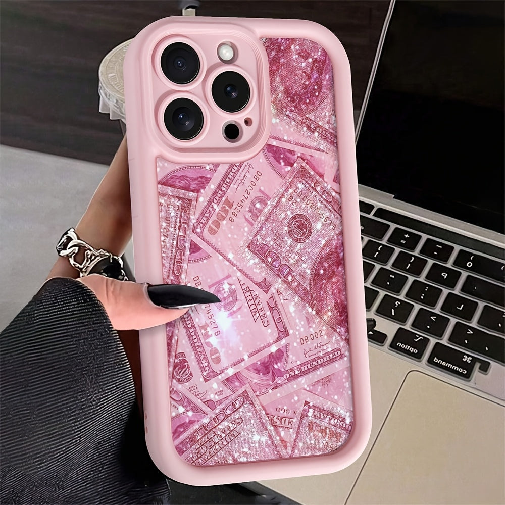 Pink Bamboo Rose Printed TPU Phone Case for iPhone 6 to 16 Pro Max