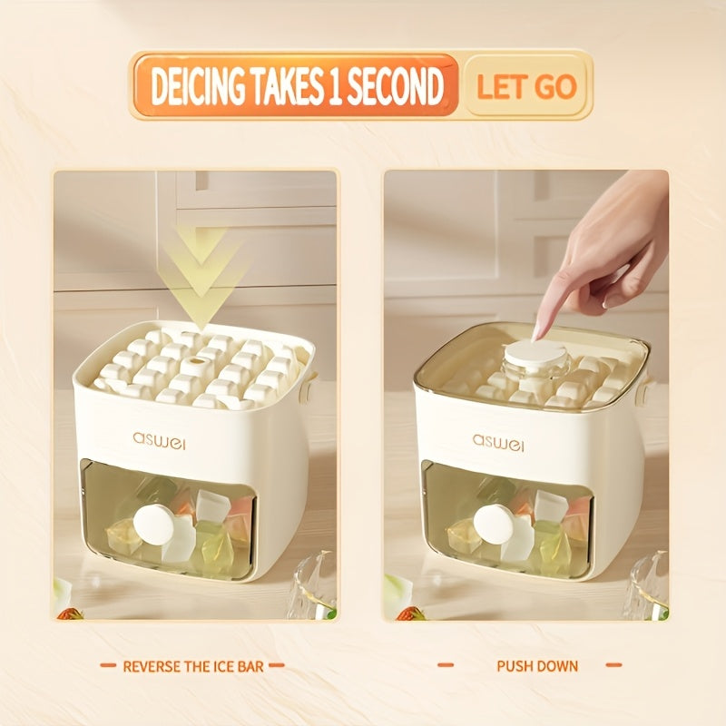 Hacedor de cubitos de hielo con 48 celdas, plástico de grado alimentario, libre de silicona, para almacenamiento en congelador