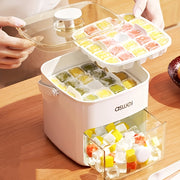 48-Compartment Plastic Ice Cube Tray with Lid and Storage Box for Summer Drinks