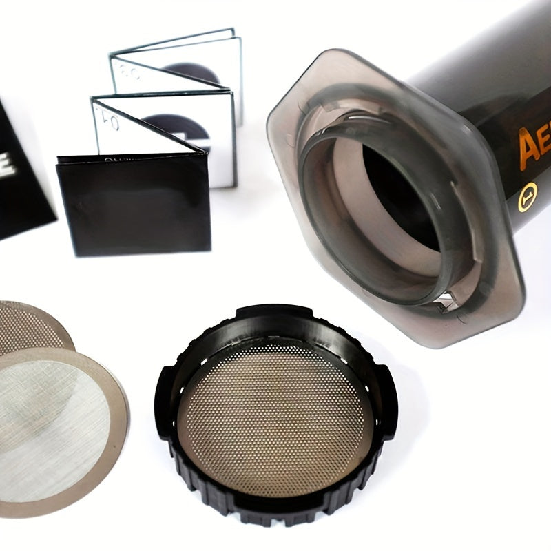 Qayta ishlatiladigan ultra nozik zanglamaydigan po'latdan yasalgan AeroPress qahva filtri - ta'm va yog' miqdorini oshirish uchun barqaror tanlov, filtr ushlagichi bilan birga