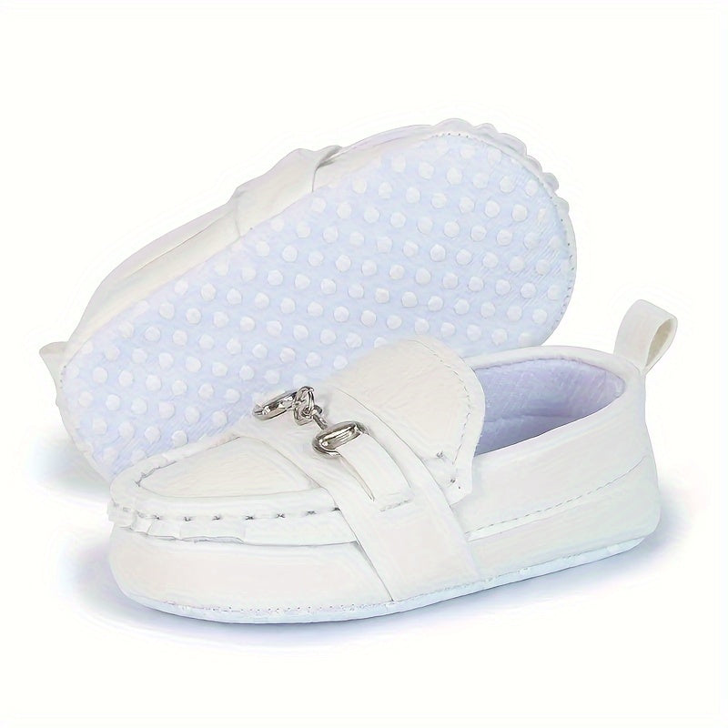 Zapatillas slip-on de color sólido para bebés niños, calzado ligero antideslizante y casual para primavera y otoño