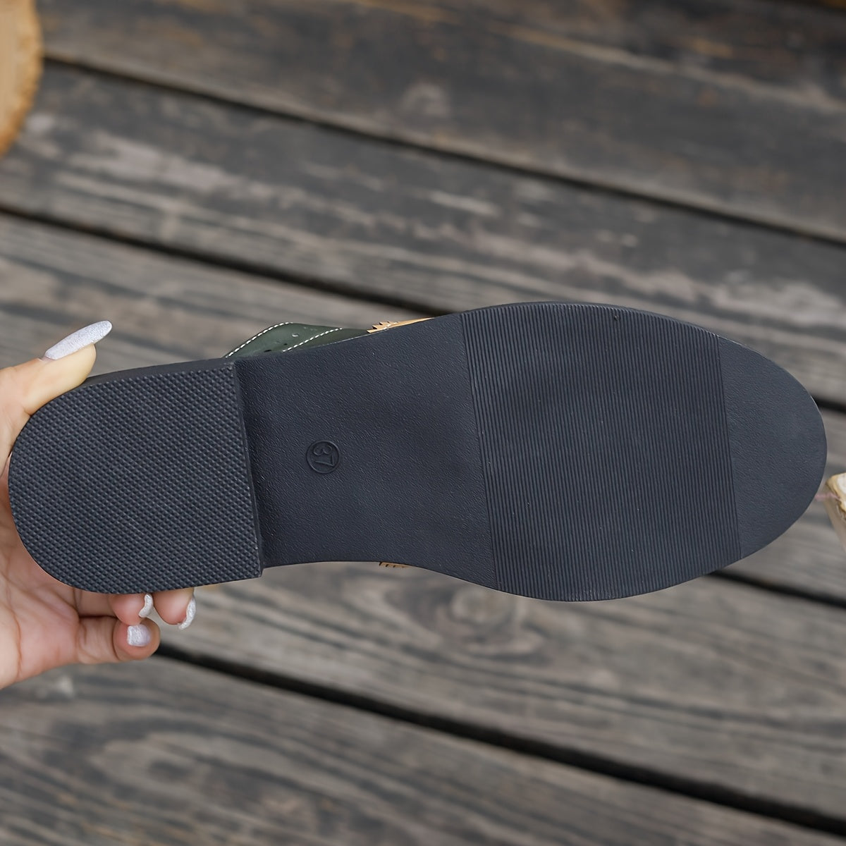 Women Flat Mules Slip-On Shoes Color-Block Comfortable Stylish