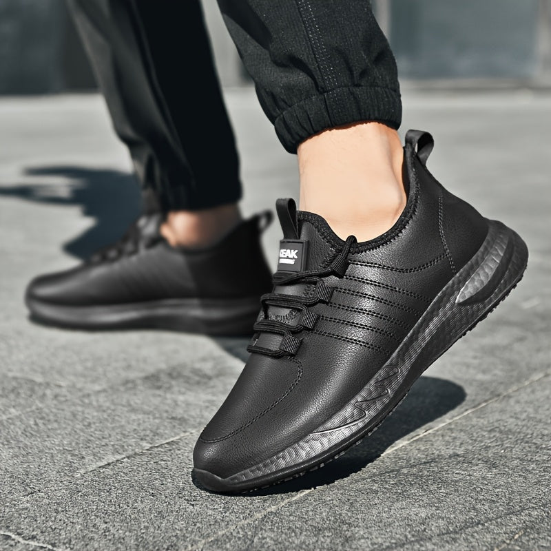 Women's Black Non-Slip Kitchen Shoes Casual Lace-Up Sneakers