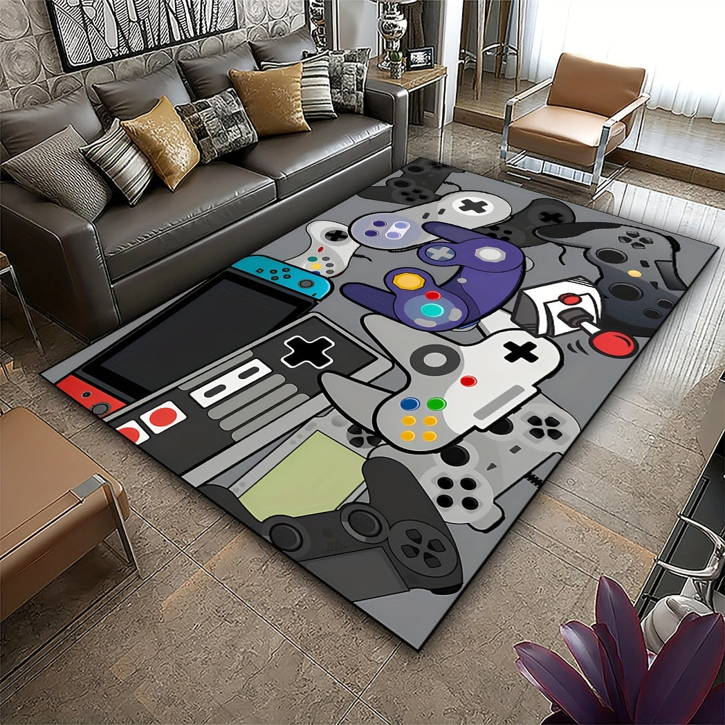 Game Controller Pattern Area Rug 19x31-62x90 Inches Anti-Slip Machine Washable
