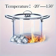 Высококачественная стеклянная кастрюля с ручкой из нержавеющей стали и крышкой, изготовленная из прочного боросиликатного стекла. Идеально подходит для домашнего приготовления рагу и супов, доступна в различных размерах для вашего удобства.