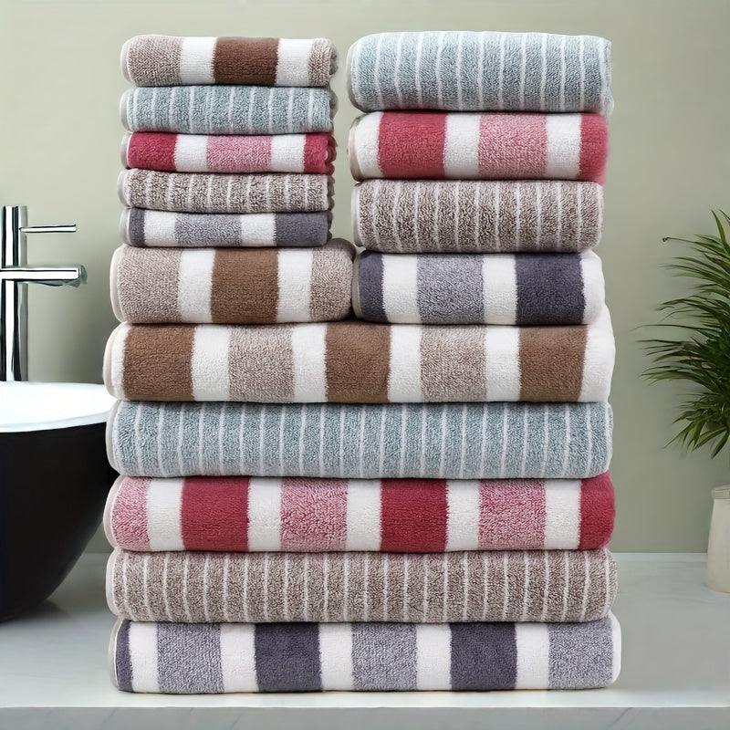 15 ta bo'lakli koral fleece sochiq to'plami, yuz, qo'l va vanna sochiqlari bilan hammom uchun