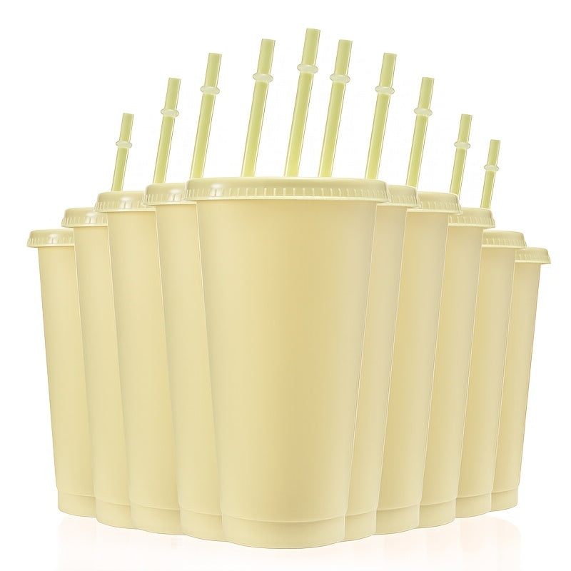 10-Pack 24oz BPA-Free Plastic Tumbler Cups with Lids and Straws for Travel and Parties