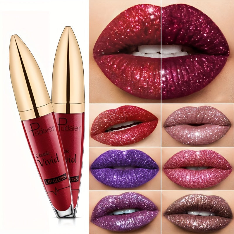Women Shiny Lipstick Long-Lasting Waterproof Lipstick with Bright Pigment