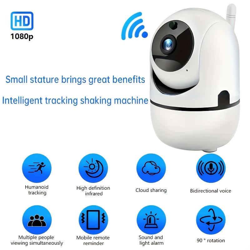 Wireless Security Camera with Night Vision Motion Detection 360° Tilt for Pets and Elderly