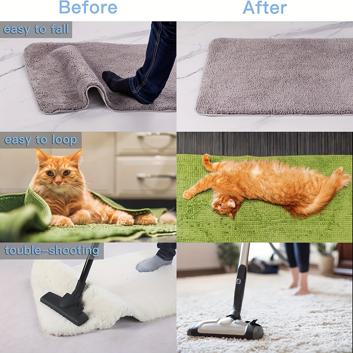 Agarre antideslizante reutilizable para alfombras con adhesivo de doble cara, cinta para alfombra lavable y elástica para tapetes de yoga y decoración del hogar