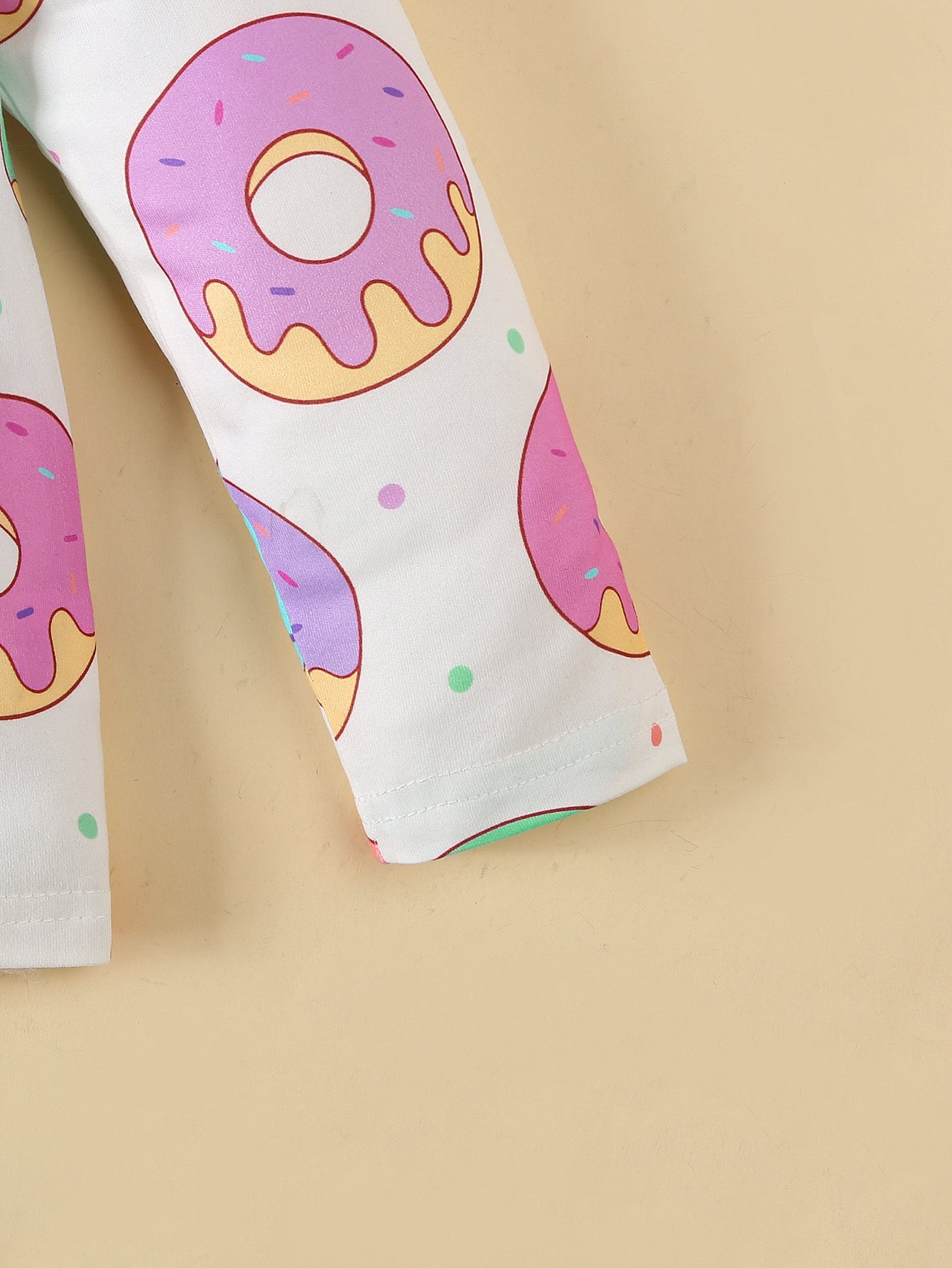 Girls' 4-Piece Pajama Set with Butterfly, Donut, Dinosaur Patterns in Polyester Blend for Kids