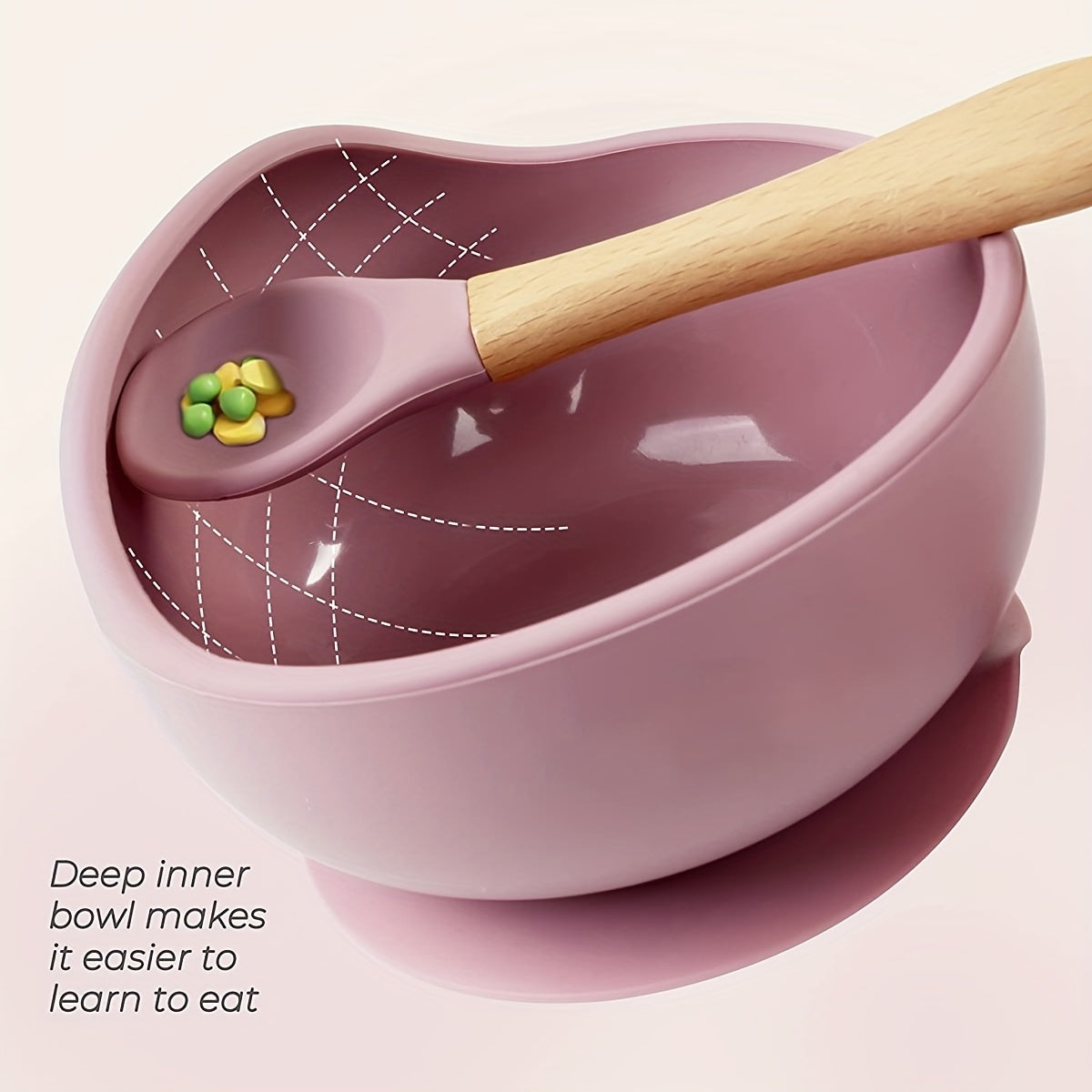 Baby Feeding Set with Silicone Bowl and Spoon for Toddlers Non-Slip Suction Cup Gift