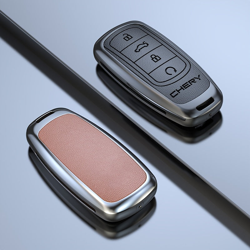 Stylish Car Key Case For SUV Remote Keychain Durable Leather Black