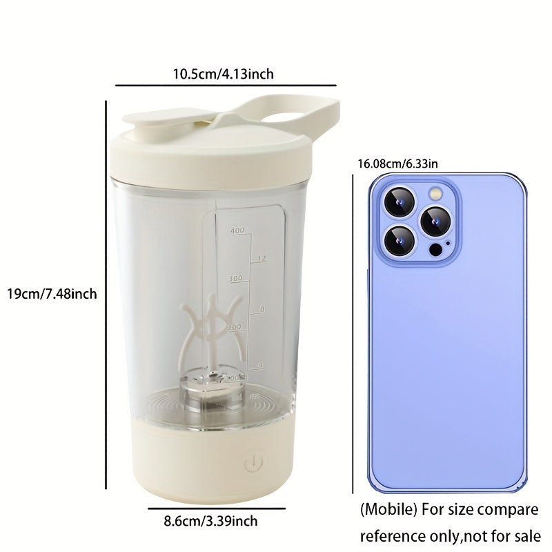 Taza de agitación eléctrica recargable de 400 ml para café con autormezcla para bebidas calientes