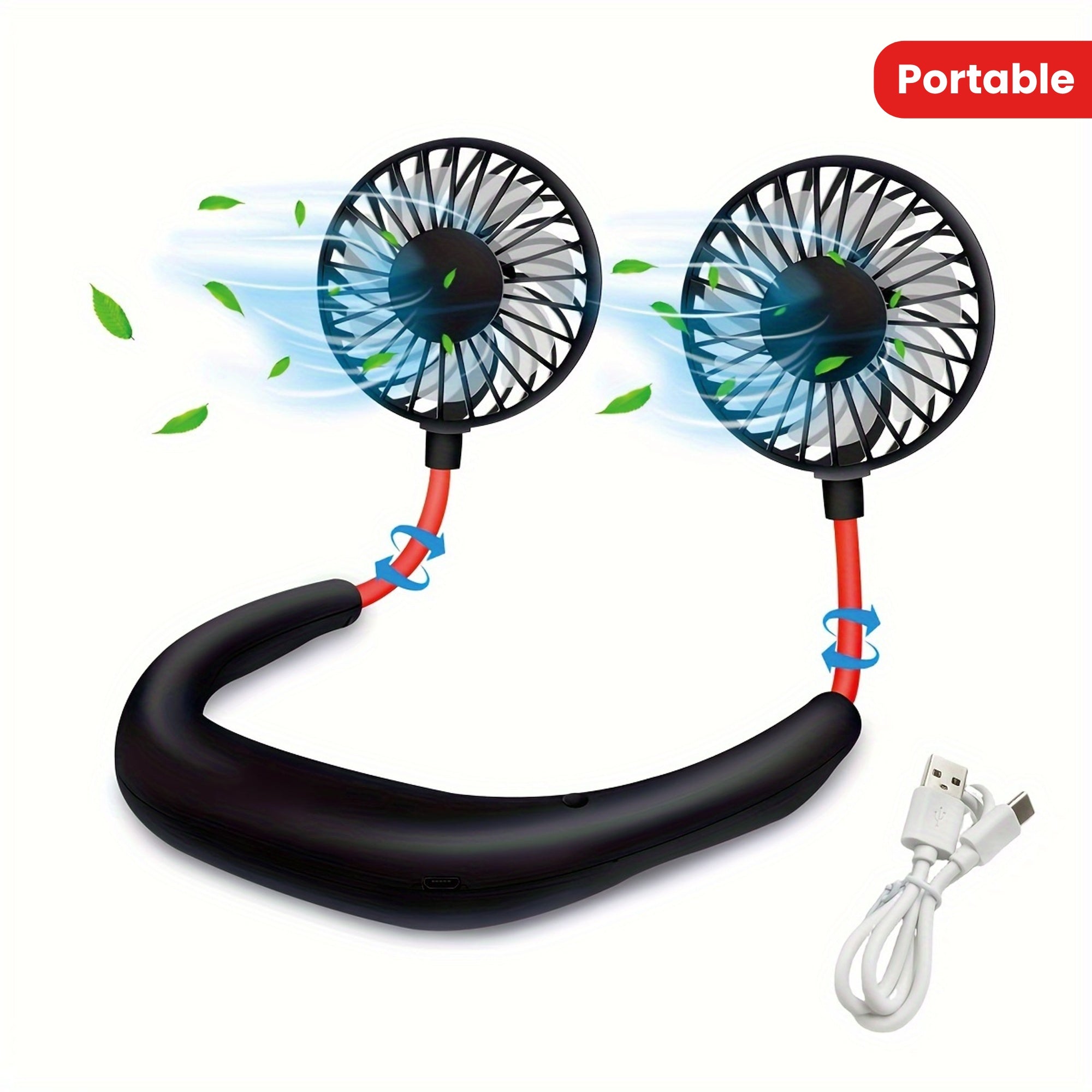 360° Portable Fan with High-Speed, Rechargeable Battery for Indoor Outdoor Use