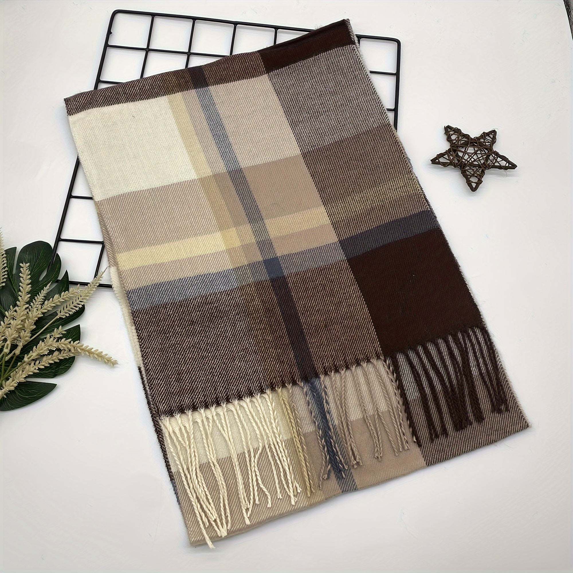 Plaid Scarf for Men and Women Warm Fall Winter Accessory