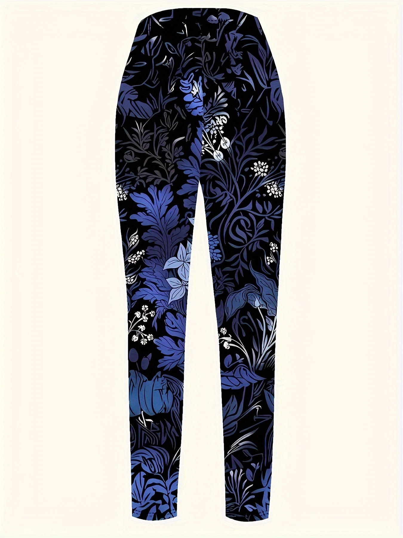 Women's Plus Size Floral Print Stretchy Polyester Tights