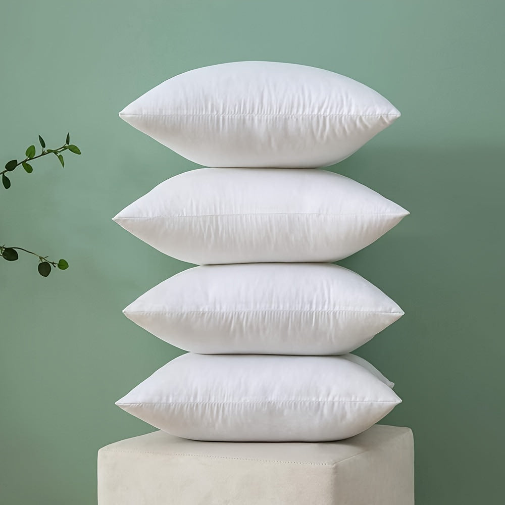 Set of 4 Lightweight Down Alternative Polyester Pillow Inserts for Throw Pillows and Cushions