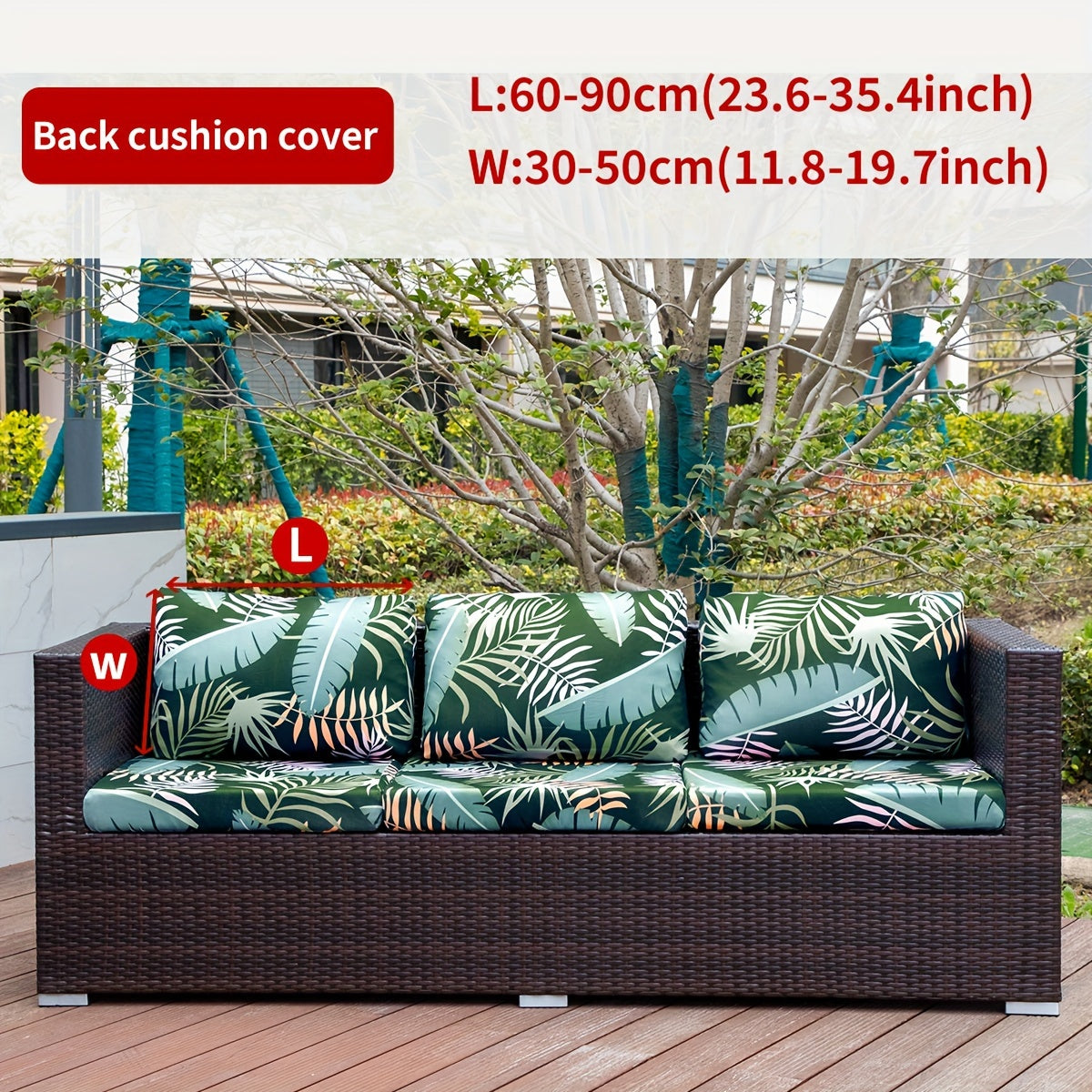 Набор чехлов для подушек для уличного дивана с богемским принтом животных, листьев и цветов