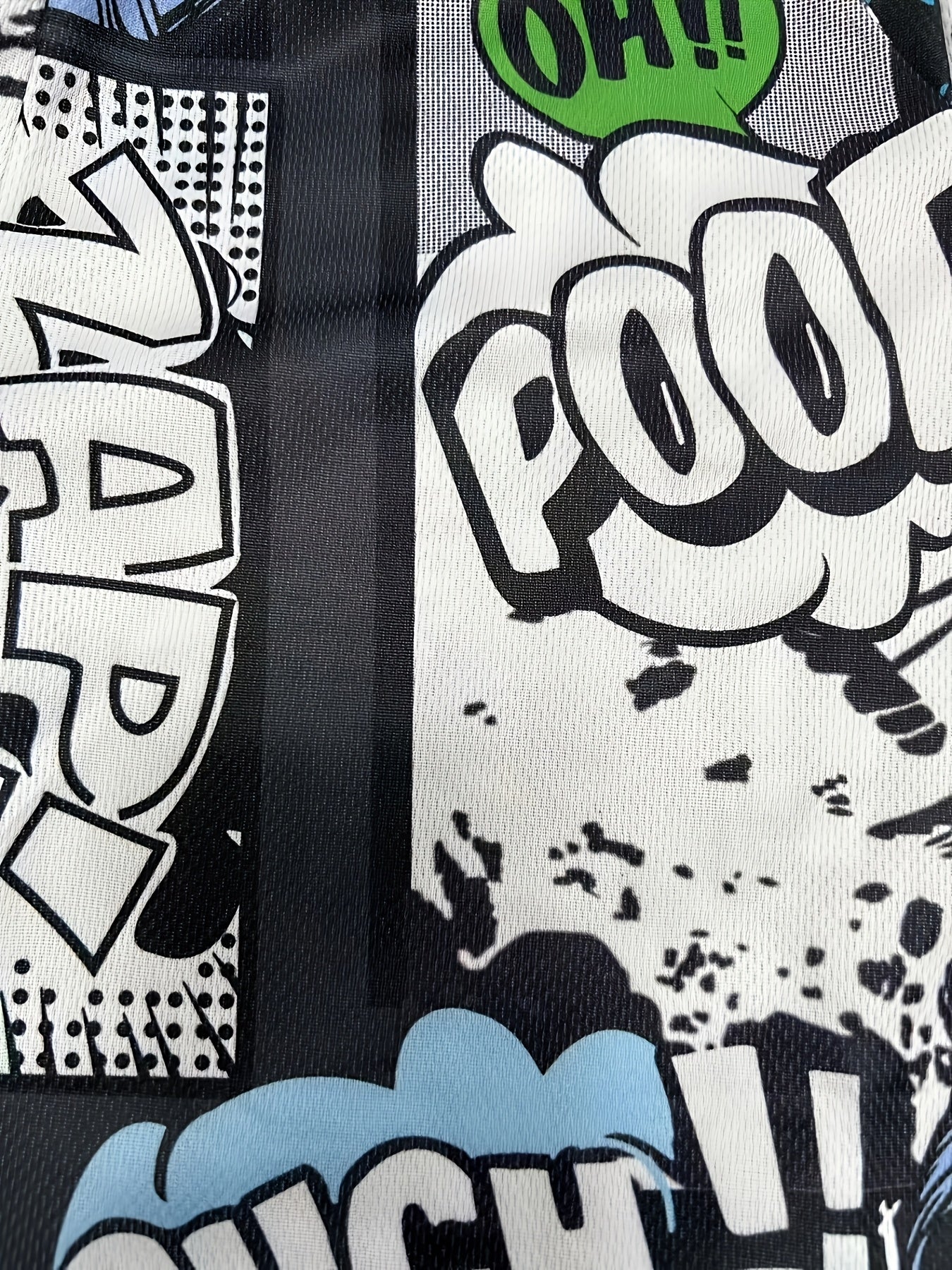 Boys Joggers with Graffiti Ink Splash Print Elastic Waist Casual Sportswear