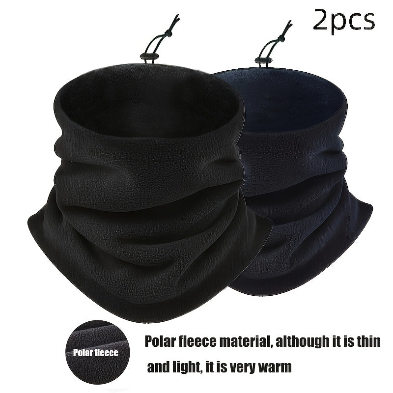 Men's Warm Neck Scarves Breathable Windproof Polyester Fleece Lining for Winter Outdoor Activities