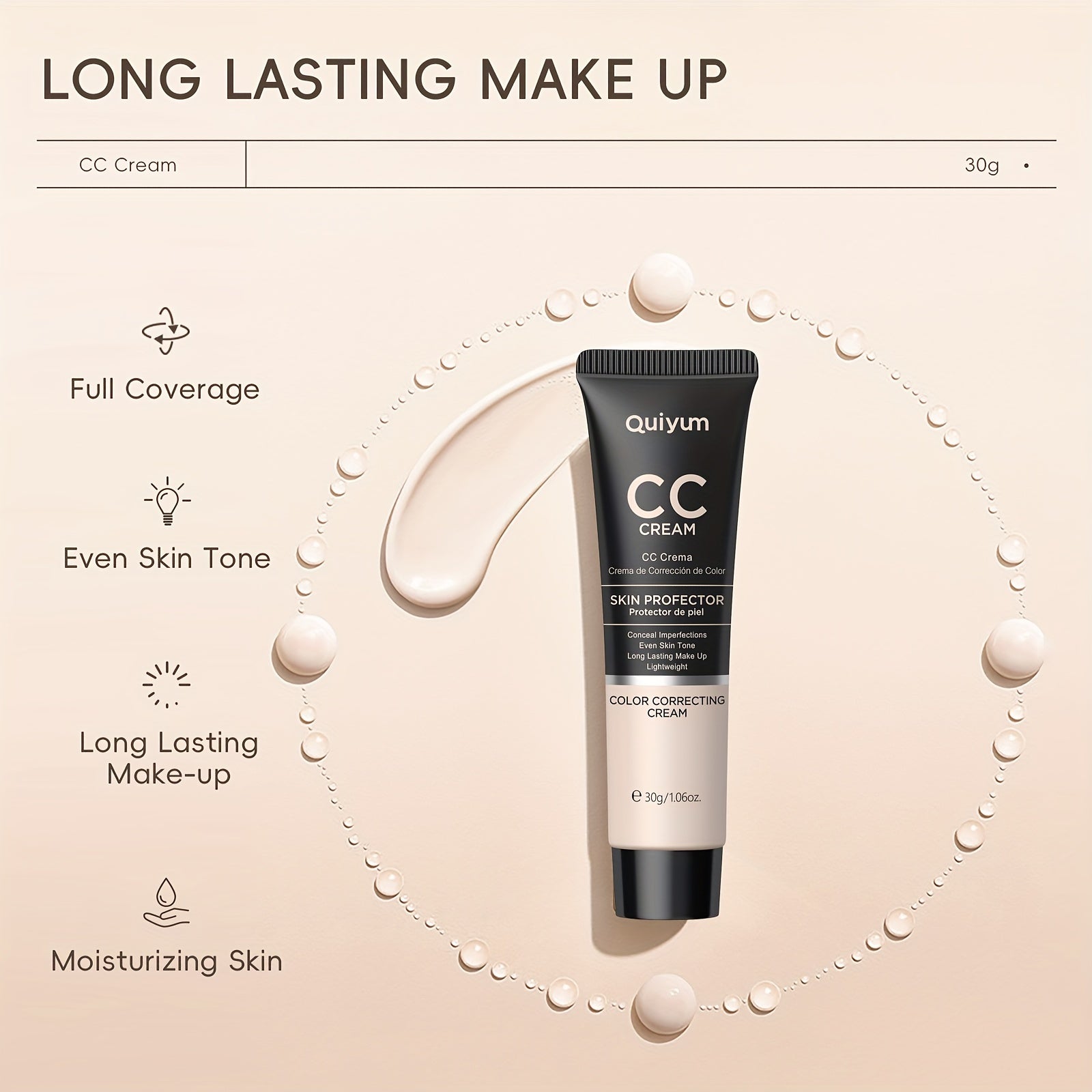 Long-Lasting 3-Color CC Cream Oil Control Full Coverage Concealer
