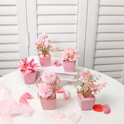 Mini Artificial Potted Flowers for Desktop Decoration Set of 5