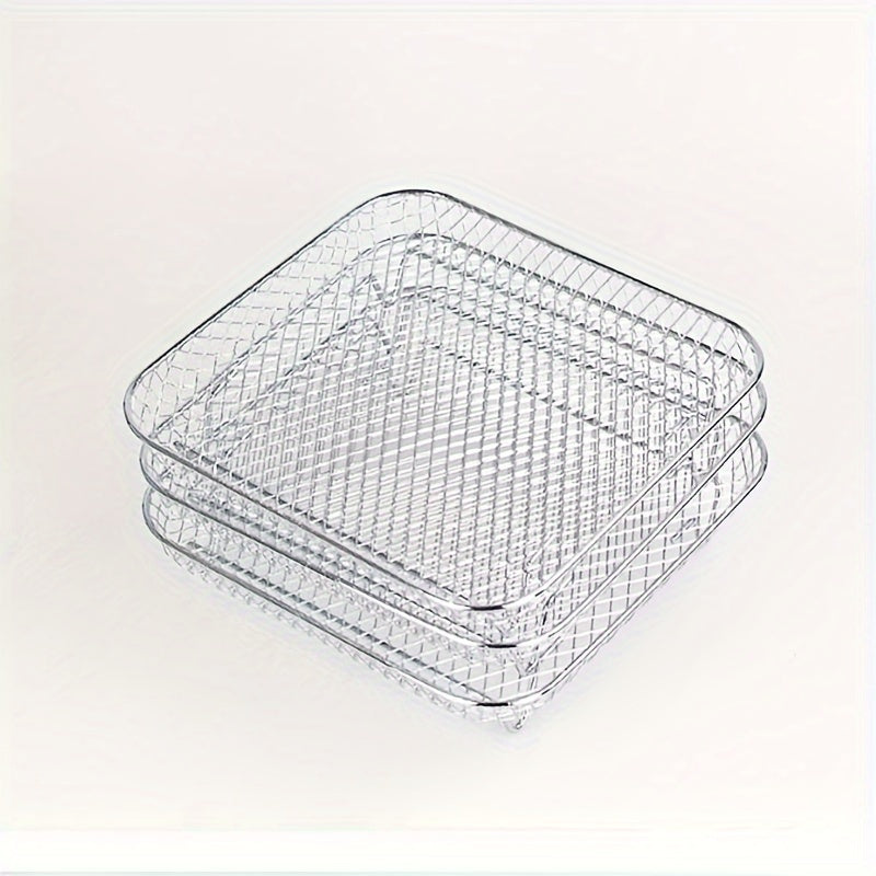 3 ta Havo Fryer Aksessuarlar to'plami: Kvadrat Noxudli Pishirish Racklari, Ko'p maqsadli Oziq-ovqat darajasidagi Quruq Turg'azgich, va Qovurish, Pishirish, Gril qilish va Meva & Sabzavotlarni Quruq Turg'azish uchun Grill Tarmog'i