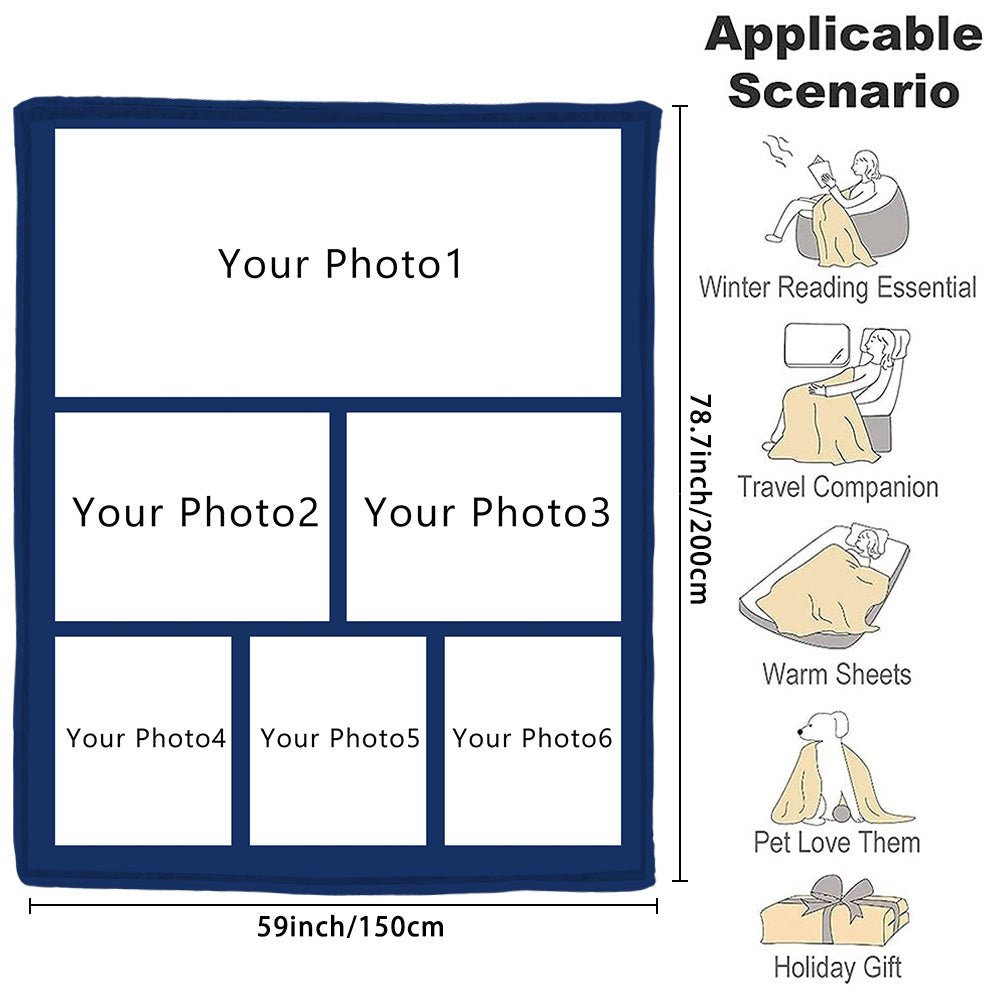 Custom Photo Blanket Soft Flannel Throw Personalized Gift for Home and Travel