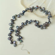 Grey Petal Pearl Necklace for Women Elegant Jewelry for Everyday and Special Occasions