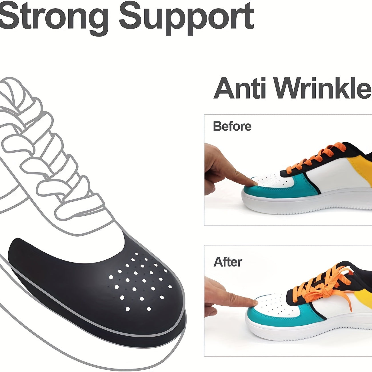 Men Women Shoe Crease Protectors for Sneakers and Casual Shoes 6 Pairs