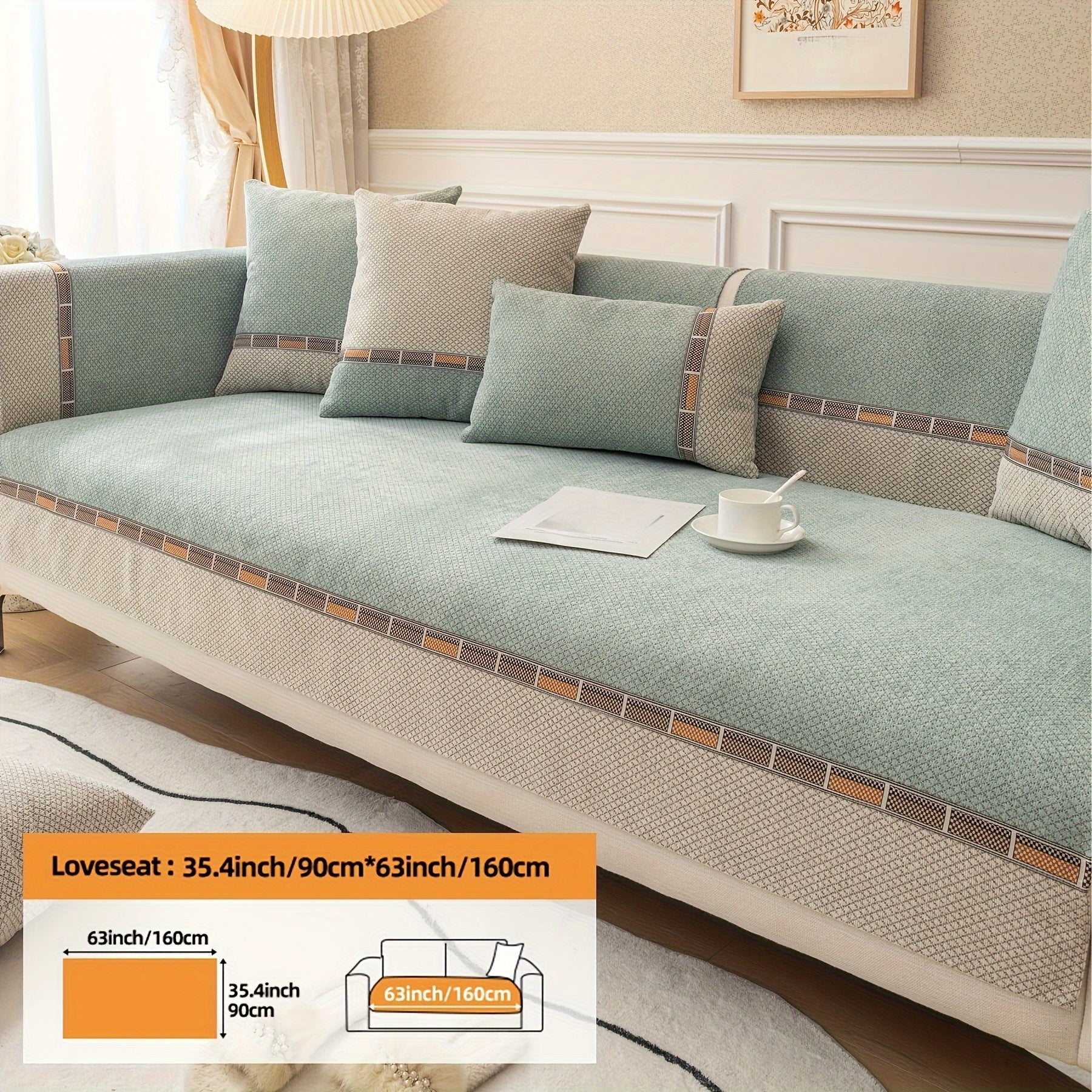 Bohemian Diamond Chenille Sofa Cover Pet-Friendly Non-Slip Protector for Home Decor