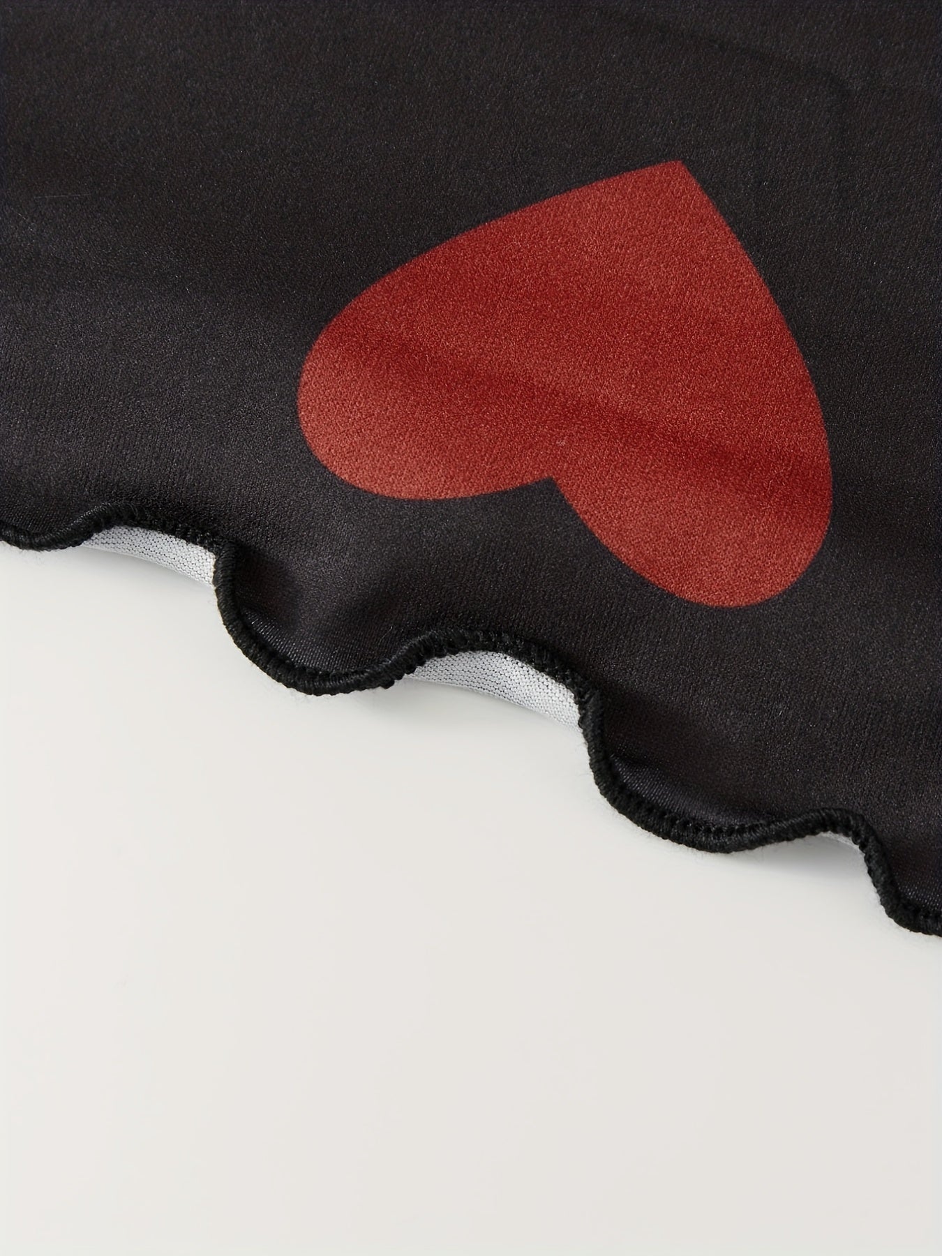 Conjunto de pijama con estampado de corazones para mujer con top tipo camisón y pantalones cortos con dobladillo de lechuga, ropa de dormir y ropa de estar en casa