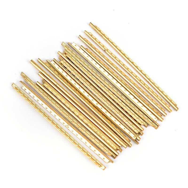 Juego de cuerdas de trastes de latón para guitarras acústicas y bass, 19 piezas, 2.2mm, dorado