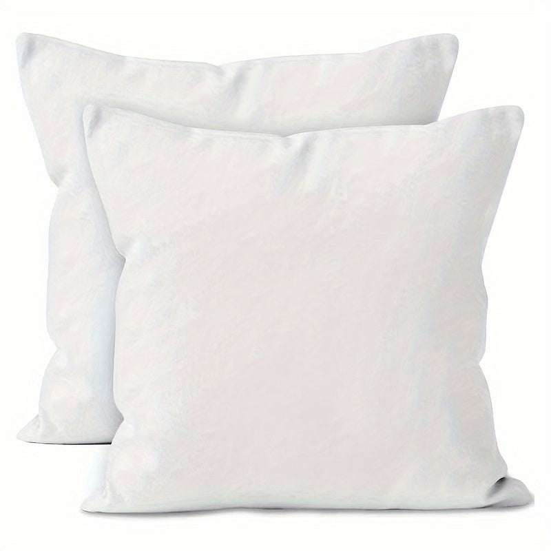 White Polyester Throw Pillow Covers 45.72 cm Square Zipper Closure Set of 2