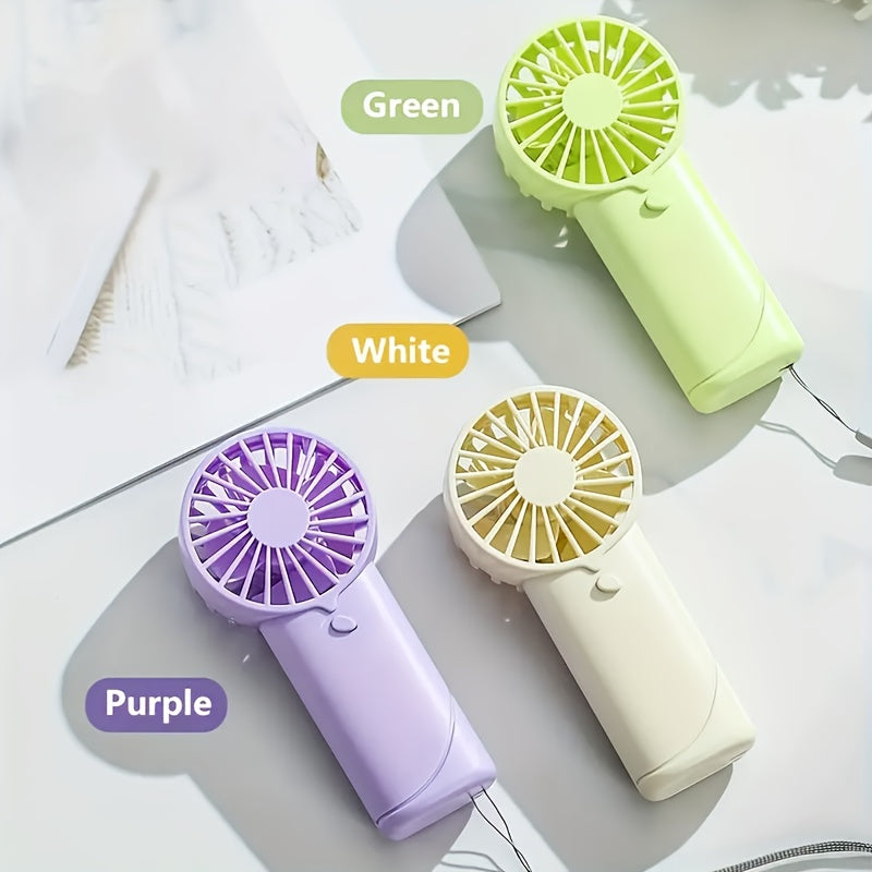 Mini Portable Handheld Electric Fan Battery-Free Lightweight for Outdoor Travel