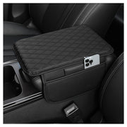 Car Armrest Cushion PU Leather with Storage Bags for Phones and Accessories