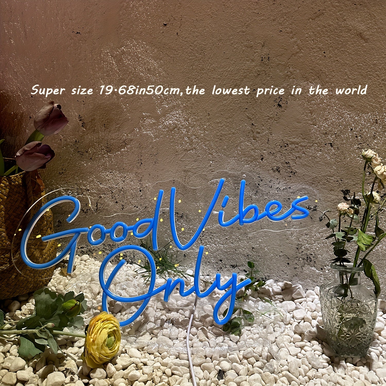 Neon Light 1pc Good Vibes Only Romantic Wedding Scene Wall Decor for Parties Bedrooms Bars