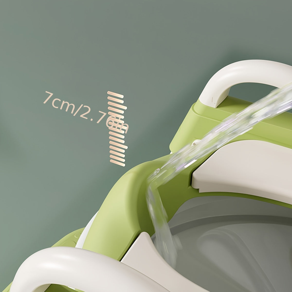 Kids Adjustable Height Step Stool with Safety Handles and Foldable Plastic Chair