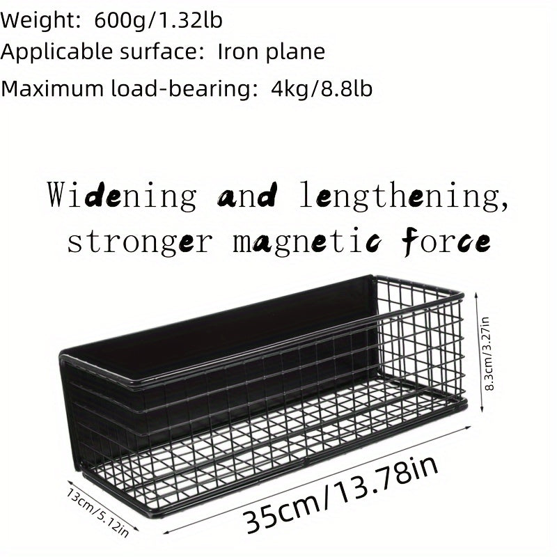 Magnetic Iron Storage Basket for Refrigerator Microwave and Washing Machine Kitchen Organizer Open Hollow Design