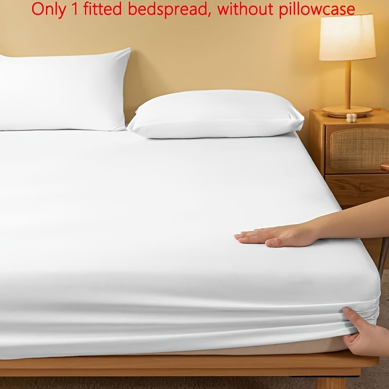 Ярко-белая простыня на резинке без наволочки, мягкое и удобное минималистичное постельное белье, однотонный матрасный защитник, глубокие карманы для спальни или гостевой комнаты, только простыня на резинке