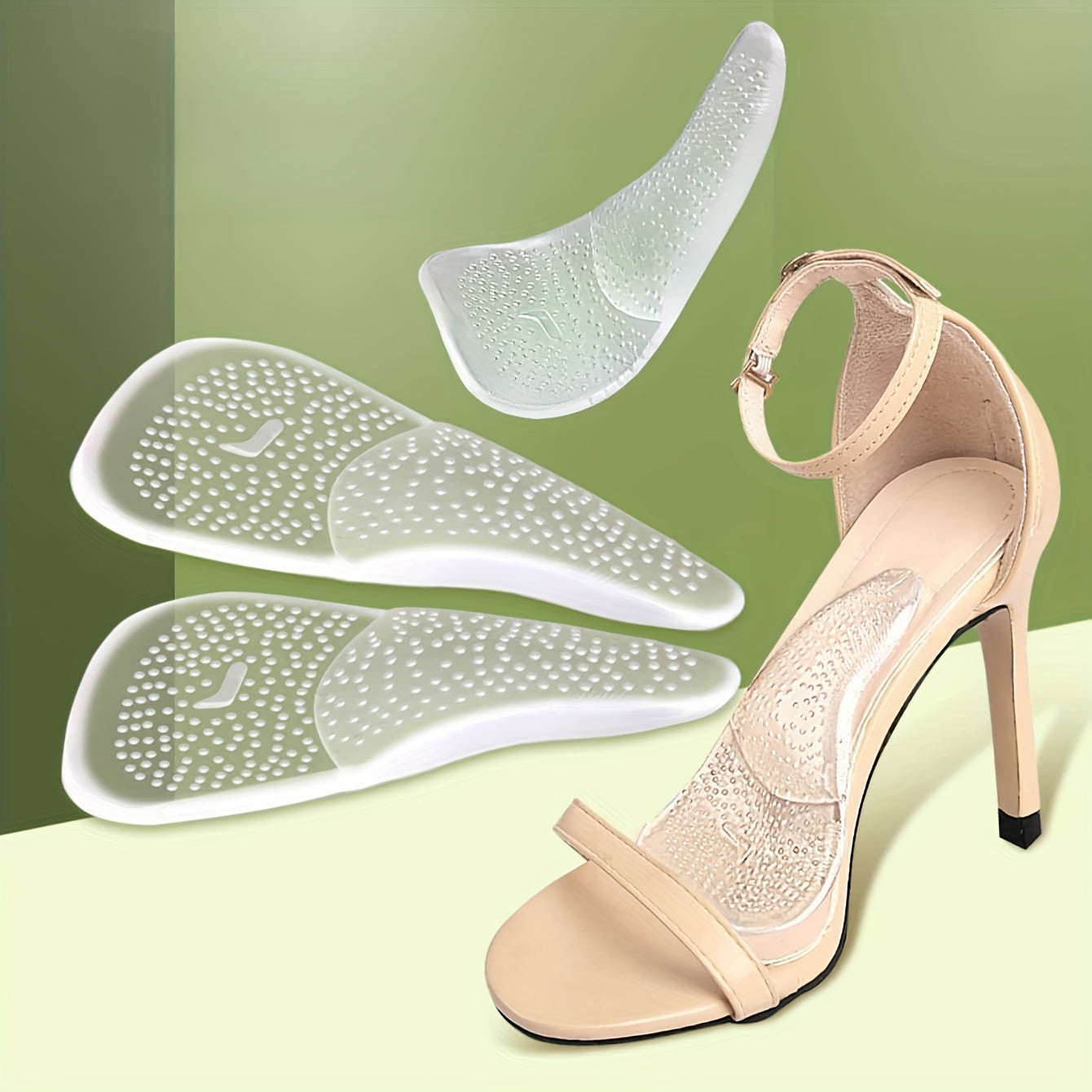 Women's Silicone Forefoot Cushion Inserts for High Heels Non-Slip Footwear Pads