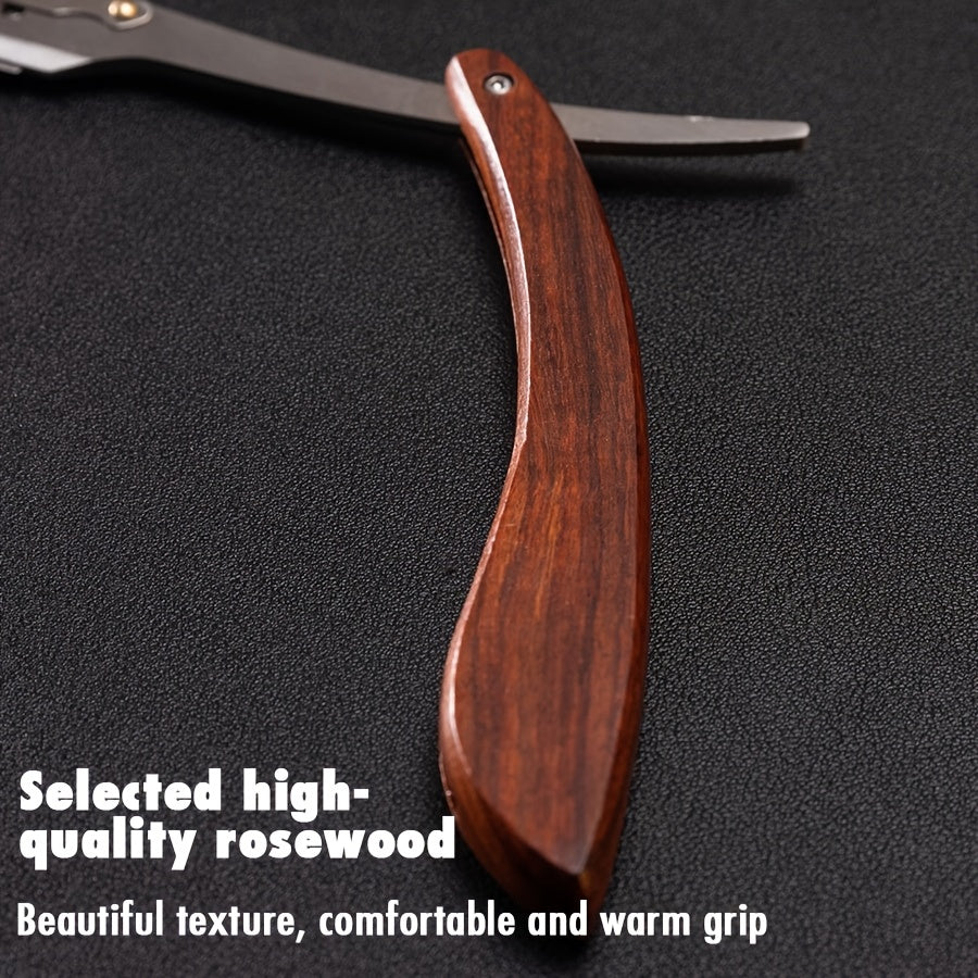 Set de afeitadora de barbero manual de acero inoxidable vintage para recorte de cabello y barba