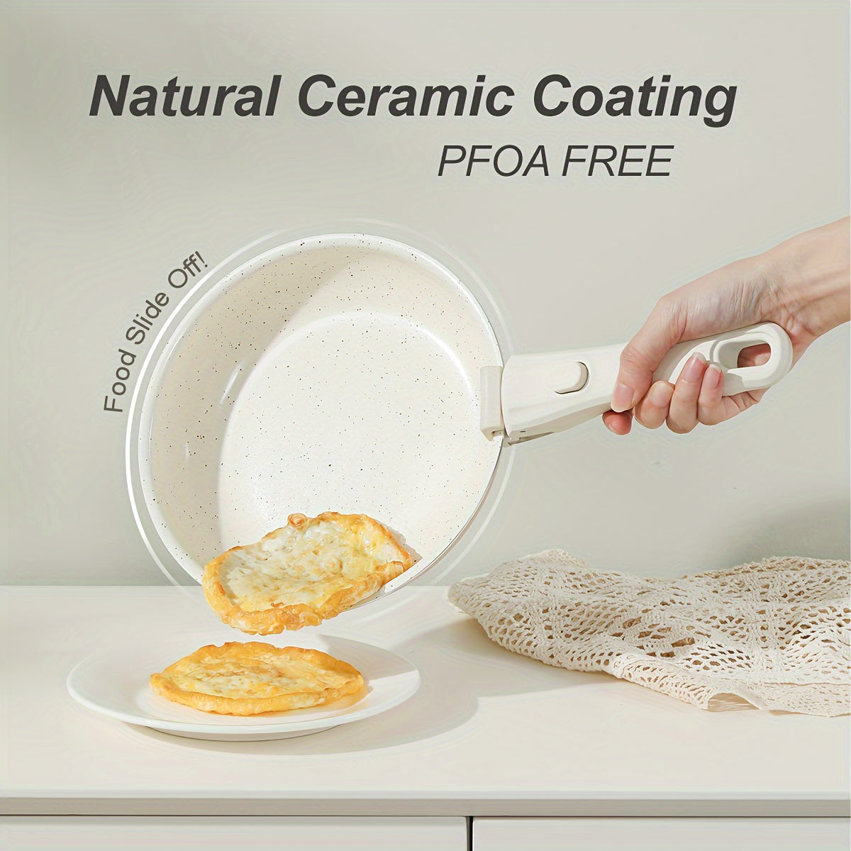 Juego de utensilios de cocina de aluminio con 5 piezas, asas desmontables, apilables, apto para horno, para cocina y camping