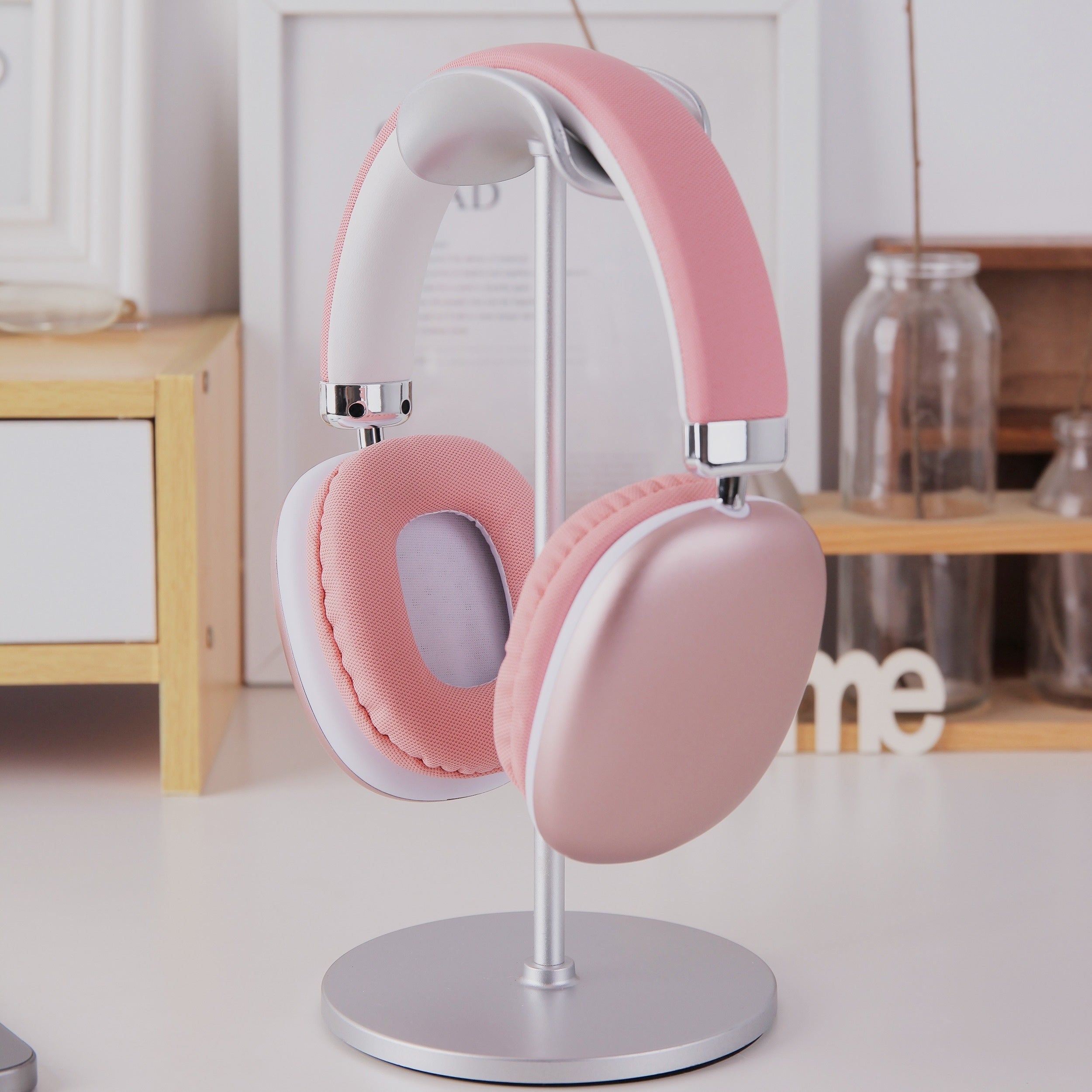 Wireless Over-Ear Headphones Sound Isolation Tangle-Free Cable Microphone Volume Control Rechargeable Battery for Gaming