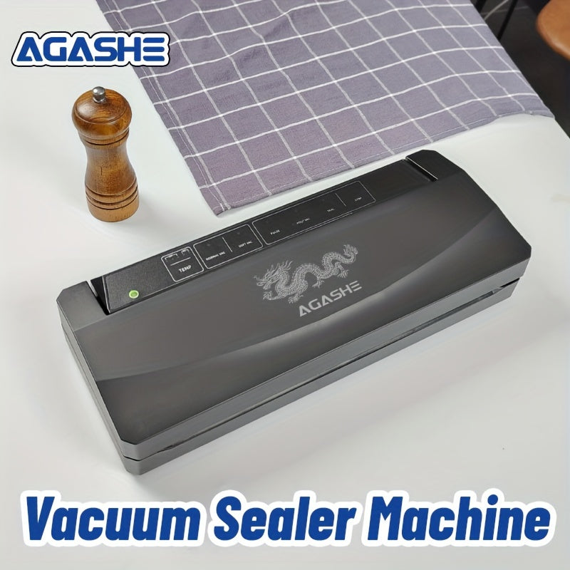 -85Kpa kuchli yopish kuchiga ega vakuum yopishtiruvchi mashina, Xitoy ajdarha uslubi, 32cm sumkalar uchun avtomatik yopish va paketlash, beshta isitish rejimi, 50 dona sumka bilan birga. Model: SX-680.